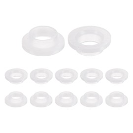 QUARKZMAN Pack of 12 Flange Sockets Plastic Bushings ID 10 mm x OD 12 mm x Length 5.7 mm Nylon Bushings, White