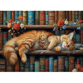 DIY Counted Stamped Cross Stitch Kits for Adults 14 Count Cross Stitch Patterns Animal cat Flowers Book Printed Cross Stitch Kits for Adults (Animal Cat Books)