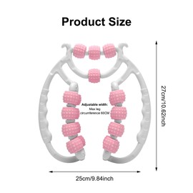 Cellulite Massager, Manual Massage Roller, Leg Massager 20 Wheels, Promotes Blood Circulation, Manual Anti-Cellulite Massager for Leg, Foot, Arm Massage, Pink