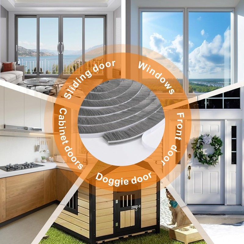 Bruiefpap Weather Stripping for Doors and Windows, Self-Adhesive Window Insulation