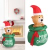 1.5m Christmas Inflatable Lovely Bear in Gift Bag with LED