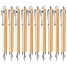 10 Stück Kugelschreiber, Drücken Sie Den Stift, Die Studien- Und Bürovorräte, Bambus -Kugelschreiber, Schreibwerkzeuge