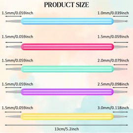 5 PCS Pattern Tracing Stylus, Ball Embossing Stylus for Transfer Paper Different Size Dot Painting Tools Nail Dotting Tool Set for Pattern Tracing Pen, Rock Painting, Nail Art Embossing Pen