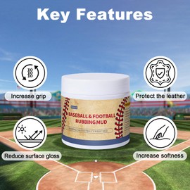Baseball Mud, Football Rubbing Mud for Breaking in & Darkening Leather & Enhanced Grip, Lena Take the Shine off New Balls, Football Mud Original Formula for Game-Ready Leather & Synthetic Balls