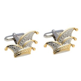 Carnival Cufflinks Jester Cap Fancy Dress Cap + Beautiful Gift Box, Brass