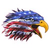 Nostalgia Decals Screaming American Flag Eagle Head Decal (10" x