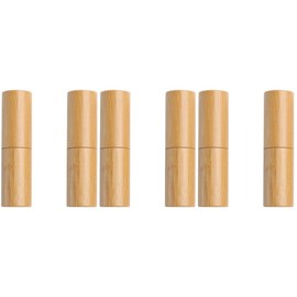 SAFIGLE 1set Bamboo Lipstick Tubes Refillable Lip Balm Storage Containers for DIY Crafts Lightweight Stylish Silver Diameter for Homemade Lip Gloss and Travel 2pcs