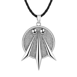 LUTAKU The Awen Three Rays of Light Pendant Necklace for Men Celtic Symbol of the Druids Welsh Charm Leather Chain Druid Celtic Symbol Amulet Jewelry