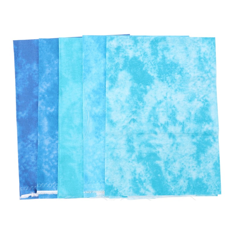 5Pcs Cotton Quilting Fabric Smudge Dyed 19.7in Long 17.7in Wide