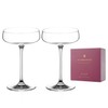 DIAMANTE Champagne Cocktail Saucers Pair - ‘Auris’ Collection Undecorated Crystal