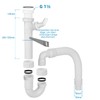 Hibbent Siphon for Kitchen Sink with Flexible Drain Hose -
