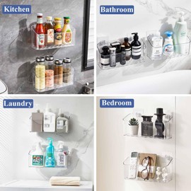 UNIKON Bath Toy Storage Holder Bathtub Toy Organizer, Large Capacity Shower Caddy for Bathroom, Clear, 2 Pack