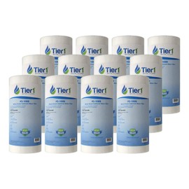 Tier1 5 Micron 10 Inch x 4.5 Inch | 12-Pack Spun Wound Polypropylene Whole House Sediment Water Filter Replacement Cartridge | Compatible with Pentek DGD-5005, 155357-43, WDGD-5005, Home Water Filter