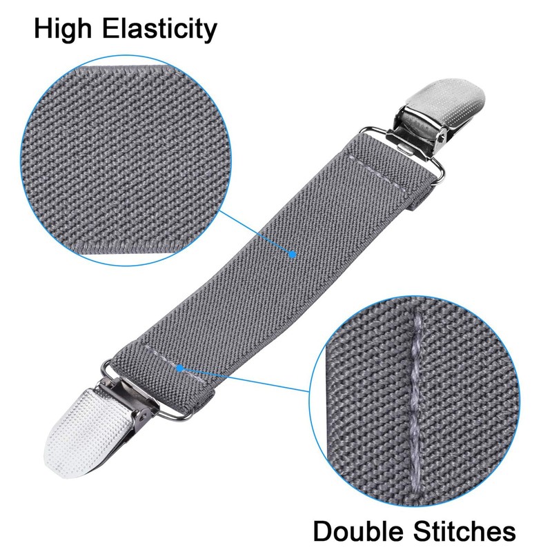 4 Pack Glove Clips, Mitten Clips with Elastic Straps for
