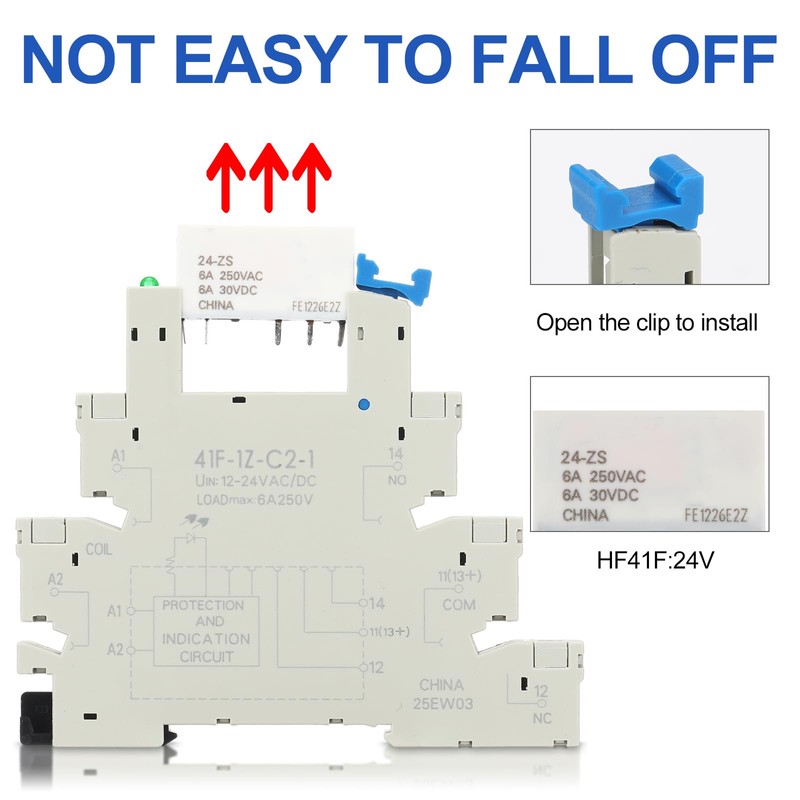 Tellegloww 15 Pcs Miniature Electromagnetic Relay 24V Coil DC/AC, PLC