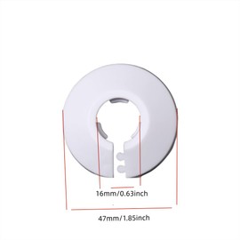 7pcs Water Pipe Cover, 0.63 Inch / 16mm Wall Flange White Water Pipe Escutcheon, PP Plastic Radiator Escutcheon Drain Line Cover Collar for Water Pipe Tube Decoration (16mm)