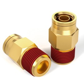 TAILONZ PNEUMATIC 5/32" Tube OD x 1/16" NPT Thread DOT Straight Out Pipe Air Fittings, Push to Connect Fittings Air Brake Pipe Fittings for Cars, Trucks, Air Brake Systems, Etc. (Pack of 2)