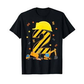 Two 2 Year Old 2nd Birthday Construction Vehicles 2yr T-Shirt