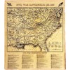 Historical Documents Civil War Battle Map 1861-1865 Replica Document, Greyscale,