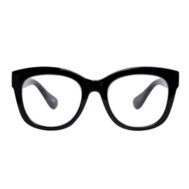 ZESAKER Oversized Reading Glasses for Women Men Trendy Large Frame Blue Light Blocking Readers with Spring Hinges Stylish Computer Readers Glasses Eyewear (Black,2.0)