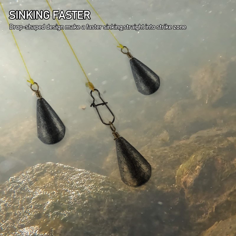 Dr.Fish 30 Pack Bass Casting Sinker Weights Lead Bell Drop