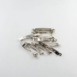 zalati Long Hair Clips French Barrette Metal Silver DIY Hair Accessories For Crafts Bows 10Pcs 8cm