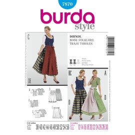 Burda B7870 Dress Sewing Pattern 19 x 13 cm