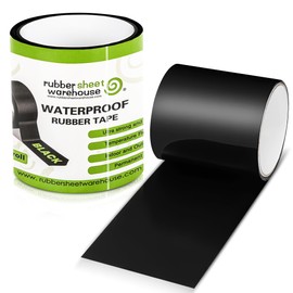 Rubber Sheet Warehouse® Waterproof Tape 12"x 12" Rubbersheet Warehouse Flex Seal Tape Waterproof, Thick Rubberized Heavy Duty Waterproof Tape for Leaks, Pipe Tape, Black