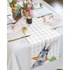 Easter Table Runner Bunny Rabbit Carrot Table Runners for Dining