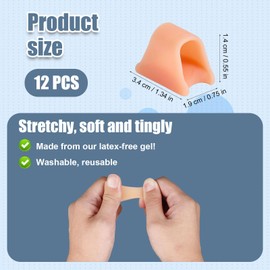 PEUTIER 12pcs Hammer Toe Straightener, Toe Corrector Big Toe Straightener Corrector Toe Splint Hammer Toe Straightener Corrector for Claw Crooked Toes (M)