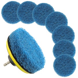 4 Inch Drill Brush Scrub Pads Cleaning Kit, 5X Faster Cleaning, Reusable Double Sided Scrub Pad for Bathroom Shower Tub Tile Grout Kitchen Toilet Hard Surfaces, 9 Pack(Blue)