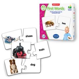 The Learning Journey: Match It! - First Words - 30 Piece Self-Correcting Words with Matching Images for Emerging Readers - Sight Words Puzzle for Kids Ages 3 and Up - Award Winning Toys , White
