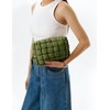 Unilily Puffy Cosmetic Bag for Women, Olive Green, Medium, Quilted