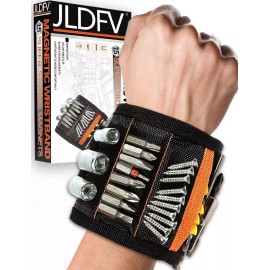 Unbranded Magnetic Wristband with 15 Magnets,Tool Belt for Holding Screws,Nails,D