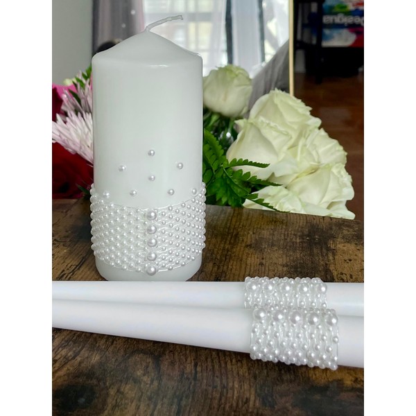 Magik Life Unity Candle Set for Wedding - Wedding Accessories for Reception Ceremony - Candle Sets - 6 Inch Pillar and 2 10 Inch Tapers - Decorative Pillars