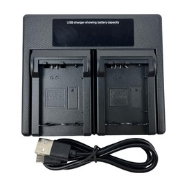 USB LED Dual Battery Charger for NP-FW50, Compatible for A6000, A6400, A6100, A6300, A6500, A5100, A7, A7 II, A7R, A7R II, A7R2, A7S, A7S II, A7S2, A5000, A3000, A55, RX10, NEX-3/5/7