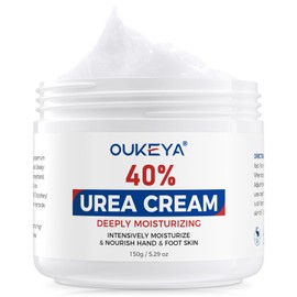OUKEYA NEW FORMULA Urea Cream 40 Percent for Feet Maximum Strength, Hand Heels Dry Cracked Treatment Lotion for Knees & Elbows, Foot Dead Skin Cuticle Callus Remover Toenail Softener, 5.29 oz