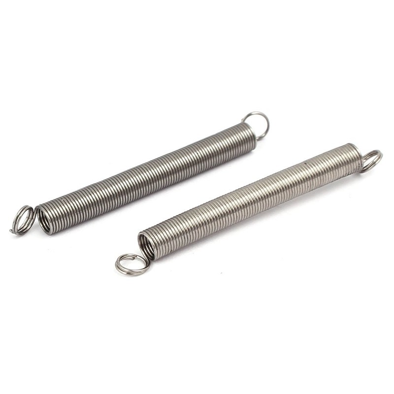 sourcingmap 0.5mmx5mmx50mm 304 Stainless Steel Tension Springs Silver Tone 5pcs