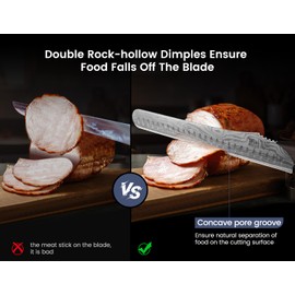 SYOKAMI Brisket Slicing Knife, 12 Inch Multifunction Carving Knife for Meat Cutting, Japanese Style Meat Slicer with Wood Full Tang Handle, Damascus Pattern Long Slicing for Roast Beef, Ideal for Gift