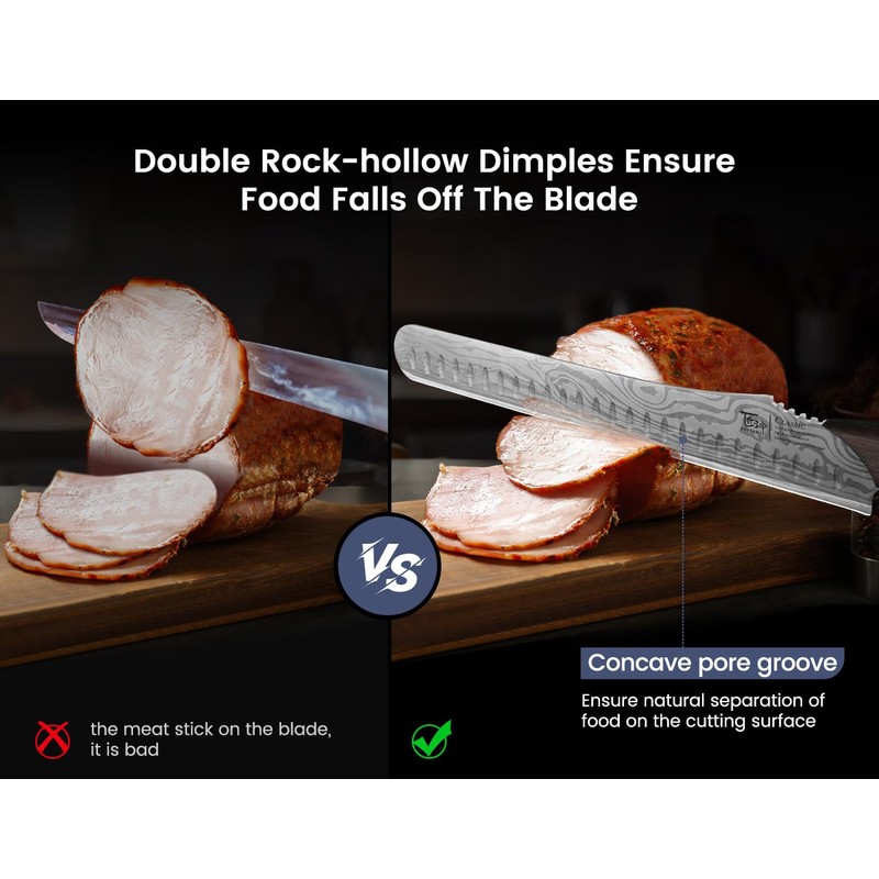 Brisket Slicing Knife, 12 Inch Carving Knife for Meat Cutting