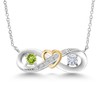 925 Silver and 10K Yellow Gold 2-Tone Heart Interlocking Infinity