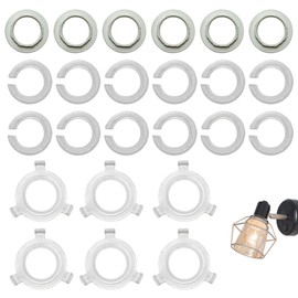 XIYING 24 Pcs Lamp Shade Adapter Ring, Lampshade Fittings Light Shade Adapter Ring, Lamp Light Fitting Parts for Lampshade Adaptor Replacement