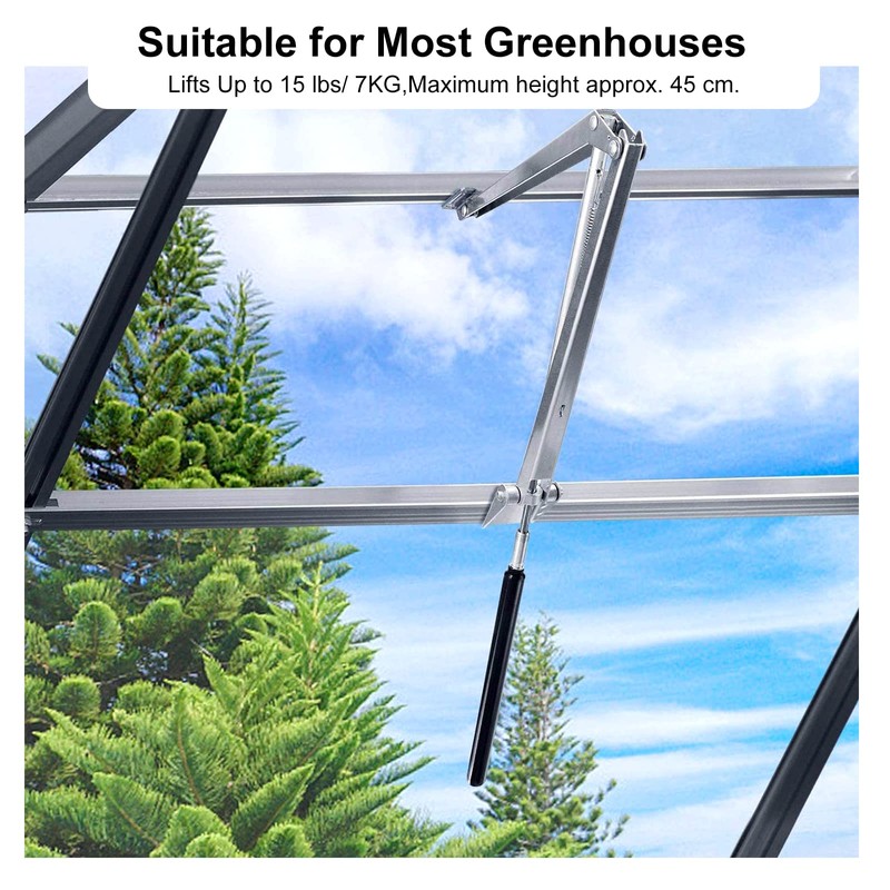Automatic window opener for greenhouse, automatic opening and closing, temperature