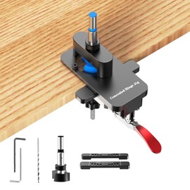 Concealed Hinge Jig, 26mm & 35mm Metal Cabinet Door Hinge Jig Hole Drilling with Quick Clamp for Woodworking Cabinet Door Hinges Mounting Tool Hardware