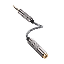 SinLoon 4.4mm Female to 2.5mm Male Balanced Audio Adapter Cable, Gold Plated OVF Knitted Cord, Balanced Converter for HiFi DAP Headphone Amplifier (Cool Grey)