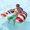 Adult Inflatable Pool Float Lounger for Relaxing – U-Shaped Patriotic