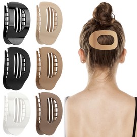 Flache Haarspangen für Damen, stark haltend, französisches Design, Krokodilklemmen, 10,2 cm, Entenschnabel-Clip für Damen und Mädchen (6 Farben), 6 Stück