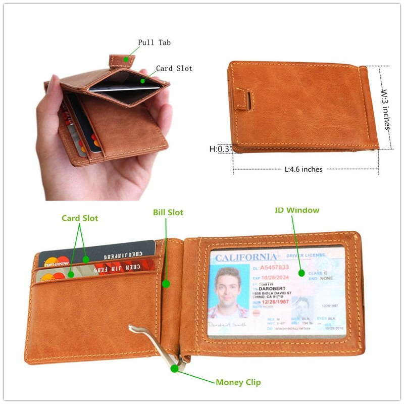 MABELLA RFID Blocking Slim Minimalist Thin Bifold Wallet Mens Gifts