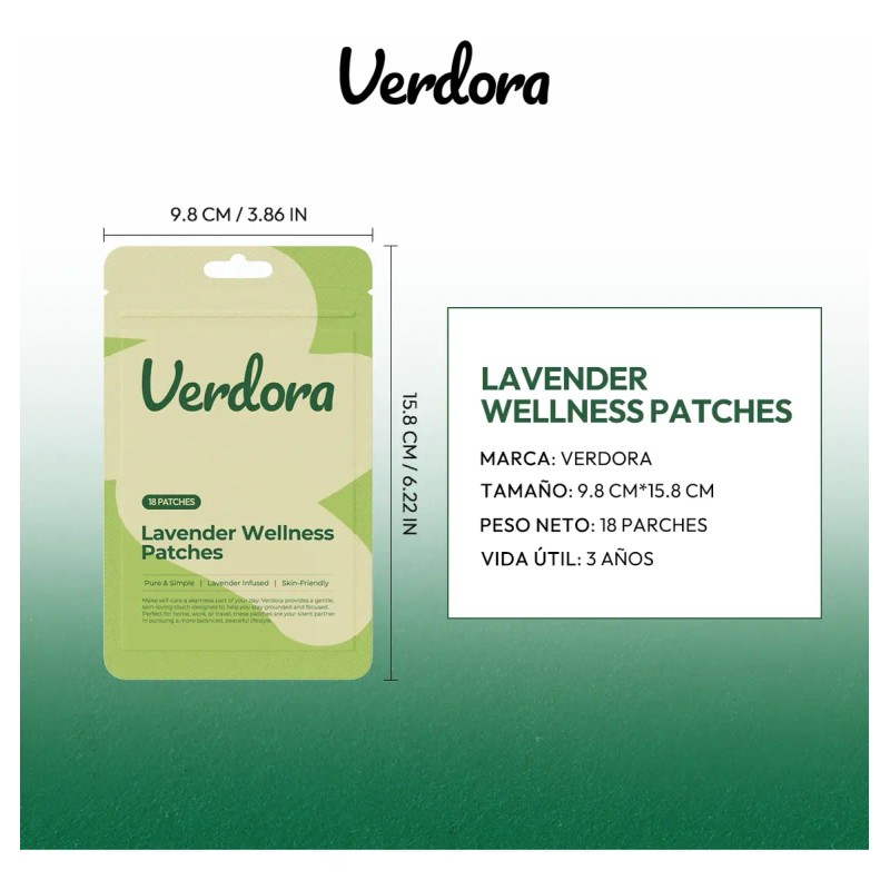 Verdora Parches Aromáticos De Lavanda Uso Diario 18 Piezas