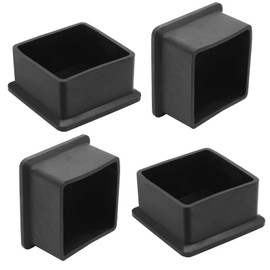 Bonsicoky 4 Pcs Square Rubber Furniture Leg Caps (2" x 2"), Vinyl Flexible Chair Leg Floor Protectors for Patio Indoor Chair Table Bed, 50mm x 50mm